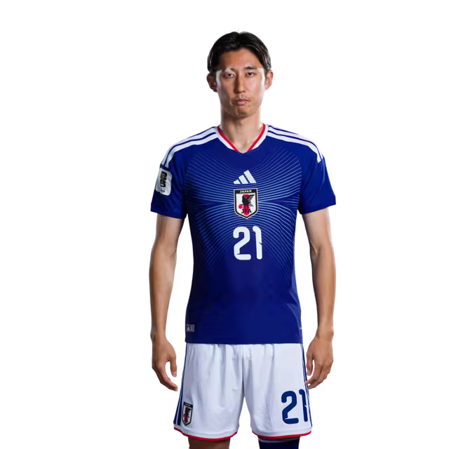 サッカー日本代表 2026年ワールドカップ用ユニフォーム（選手仕様／マッチモデル） — ディフェンダー：No.21 伊藤洋輝、No.22 冨安健洋、No.25 鈴木準弥