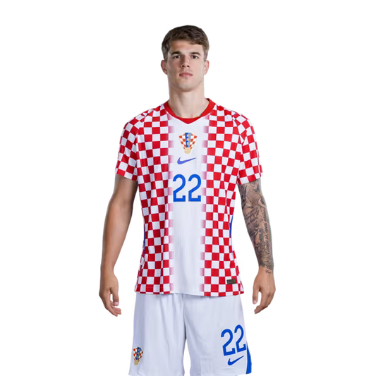 Croatia National Team 2026 World Cup Jersey (Player Version/Match Version) — Defenders: No. 22 Luka Vušković, No. 25 Martin Erlić / Obrambeni igrači: Br. 22 Luka VUSKOVIĆ, Br. 25 Martin ERLIĆ