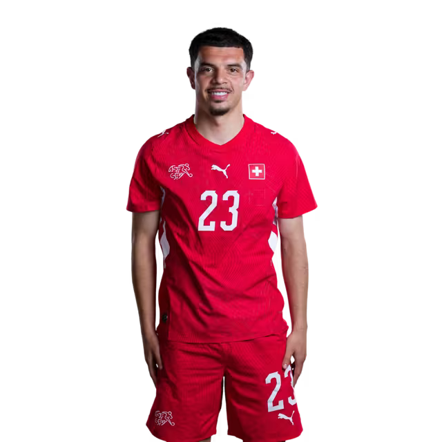 Schweizer Fußballnationalmannschaftstrikot 2026 (Spielerversion/Spielversion) – Stürmer: Nr. 17 Ruben Vargas, Nr. 19 Noah Okafor, Nr. 23 Zeki Amdouni, Nr. 26 Cedric Itten