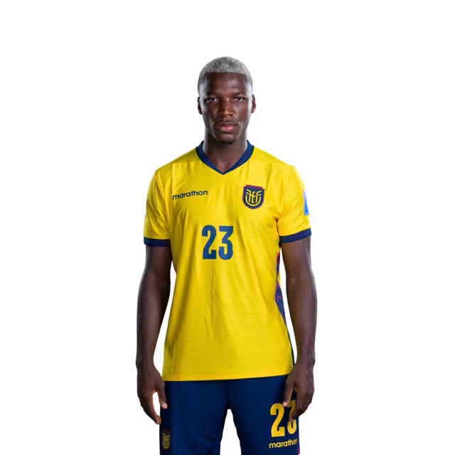 Camiseta de la Selección Nacional de Fútbol de Ecuador para el Mundial 2026 (Versión de jugador/Versión de partido) — Centrocampistas: N.° 21 Alan Franco, N.° 23 Moisés Caicedo