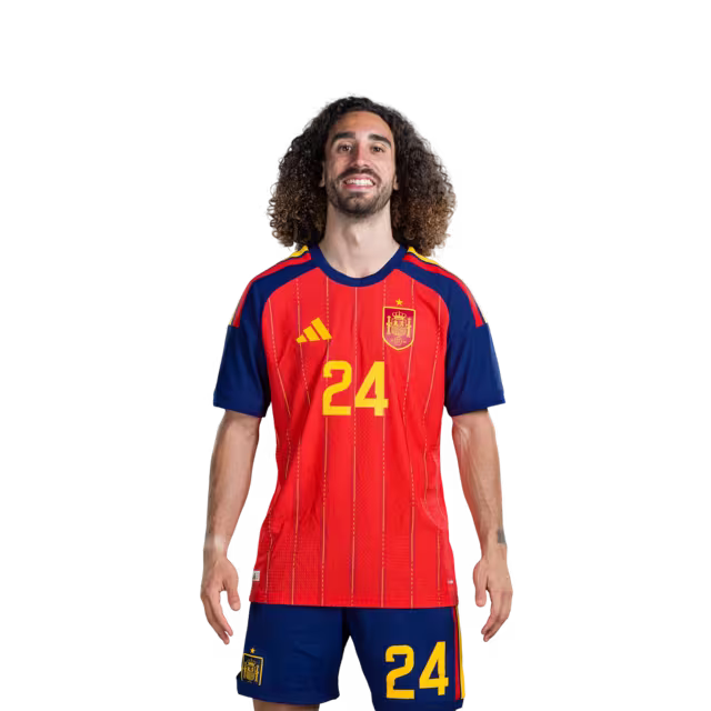 Copa del Mundo 2026 España Camiseta de fútbol Versión del jugador Versión del partido - Defensor No.22 Pau CUBARSI, No.24 Marc CUCURELLA