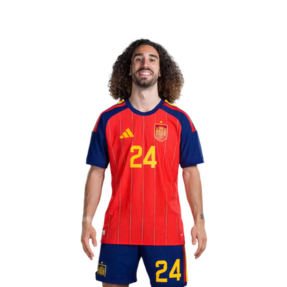 Copa del Mundo 2026 España Camiseta de fútbol Versión del jugador Versión del partido - Defensor No.22 Pau CUBARSI, No.24 Marc CUCURELLA