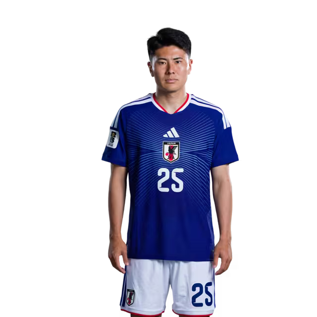 サッカー日本代表 2026年ワールドカップ用ユニフォーム（選手仕様／マッチモデル） — ディフェンダー：No.21 伊藤洋輝、No.22 冨安健洋、No.25 鈴木準弥