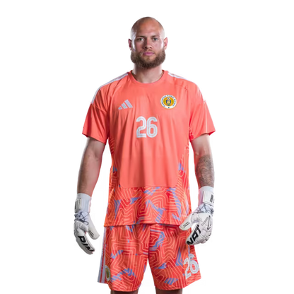 Jersey di Kopa Mundial 2026 Selekshon Nashonal di Futbòl Kòrsou (Vershon di Hungadó/Vershon di Partido) —Porteronan: No.1 Eloy ROOM, No.25 Tyrick BODAK,No.26 Trevor DOORNBUSCH