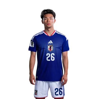 サッカー日本代表 2026年ワールドカップ ユニフォーム（選手用／マッチモデル） — フォワード：No.19 小川航基、No.26 塩貝健人