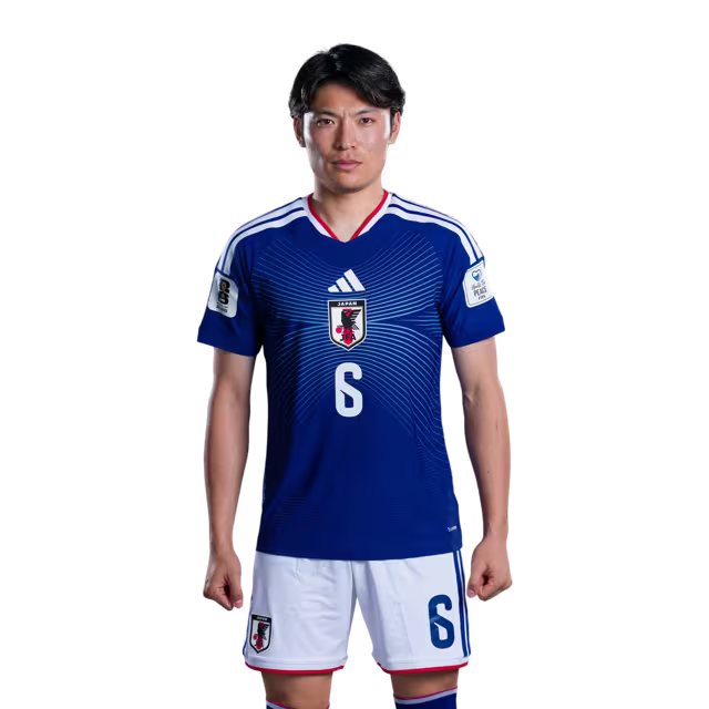 サッカー日本代表 2026年ワールドカップ用ユニフォーム（選手仕様／マッチモデル） — フォワード：No.6 町野修斗、No.9 後藤啓介、No.18 上田綺世