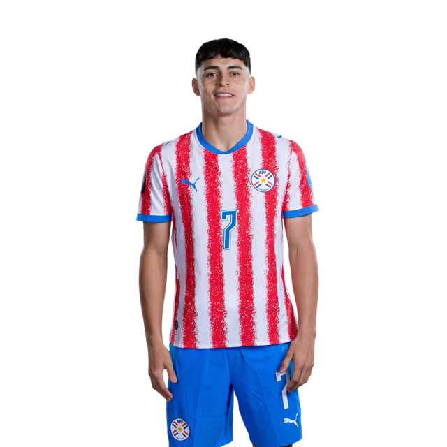Selección Nacional de Fútbol Paraguay 2026 FIFA Mundial Jersey (Versión Jugador ha Versión Partido) - Mediocampista: No 7 Ramón SOSA, No 8 Diego GOMEZ,No. 10 Miguel ALMIRON rehegua