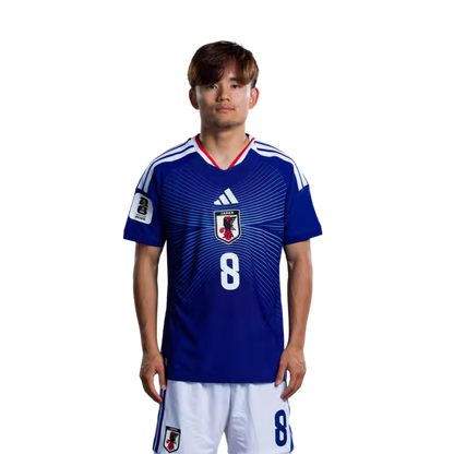 サッカー日本代表 2026年ワールドカップ用ユニフォーム（選手仕様／マッチモデル） — MF：No.7 田中 碧、No.8 久保 建英、No.10 堂安 律