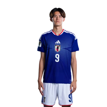 サッカー日本代表 2026年ワールドカップ用ユニフォーム（選手仕様／マッチモデル） — フォワード：No.6 町野修斗、No.9 後藤啓介、No.18 上田綺世