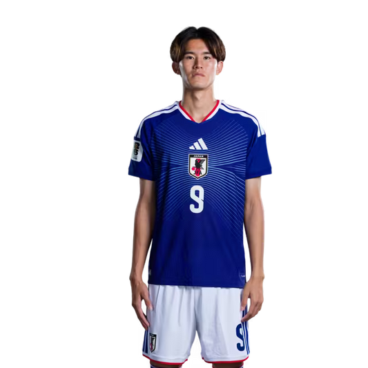 Japan National Football Team 2026 World Cup Jersey (Player Version/Match Kit) — Forwards: No. 6 Shuto Machino, No. 9 Keisuke Goto, No. 18 Ayase Ueda/サッカー日本代表 2026年ワールドカップ用ユニフォーム（選手仕様／マッチモデル） — フォワード：No.6 町野修斗、No.9 後藤啓介、No.18 上田綺世