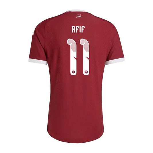 2026 World Cup Afif Qatar Soccer Jersey Player Version  Match Version - No.11 Home Red and Away White