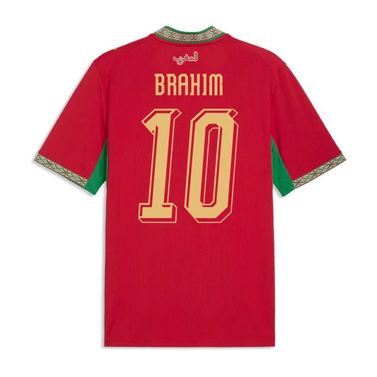 2026 World Cup Brahim Morocco Soccer Jersey Player Version  Match Version - No.10 Home Red and Away White