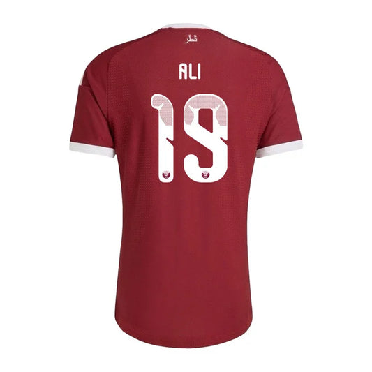 2026 World Cup Ali Qatar Soccer Jersey Player Version  Match Version - No.19 Home Red and Away White