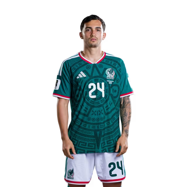 Camiseta de fútbol de México para el Mundial 2026, versión jugador, versión partido - Centrocampista n.° 24 Luis Chávez, n.° 26 Brian Gutiérrez