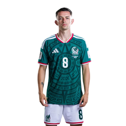 Copa Mundial 2026 México Camiseta de fútbol Versión del jugador Versión del partido - Centrocampista No.6 Erik LIRA, No.7 Luis ROMO, No.8 Alvaro FIDALGO