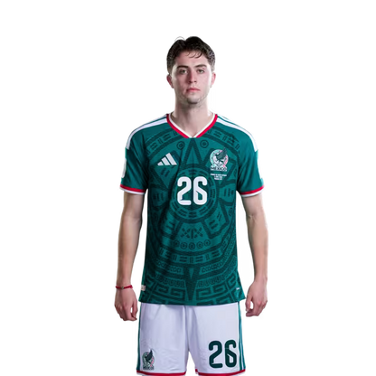 Camiseta de fútbol de México para el Mundial 2026, versión jugador, versión partido - Centrocampista n.° 24 Luis Chávez, n.° 26 Brian Gutiérrez