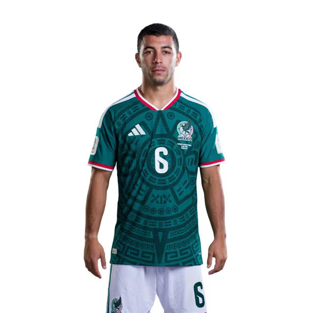 Copa Mundial 2026 México Camiseta de fútbol Versión del jugador Versión del partido - Centrocampista No.6 Erik LIRA, No.7 Luis ROMO, No.8 Alvaro FIDALGO