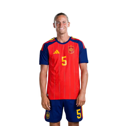 Camiseta de fútbol de España para el Mundial 2026 Versión jugador Versión partido - Defensa nº 5 Marcos LLORENTE, nº 12 Pedro PORRO, nº 14 Aymeric LAPORTE