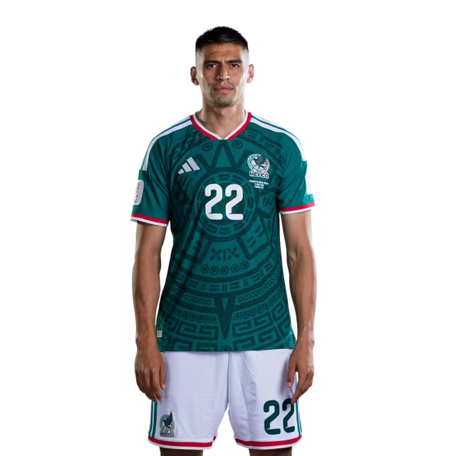 Camiseta de fútbol de México para la Copa Mundial 2026, versión jugador, versión partido - Delantero n.° 22 Guillermo Martínez, n.° 25 Roberto Alvarado