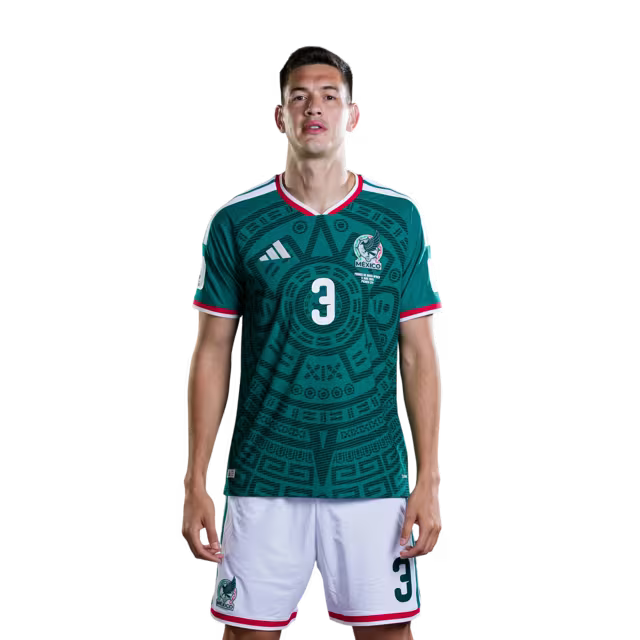 Camiseta de fútbol de México para el Mundial 2026, versión jugador, versión partido - Defensa n.° 2 Jorge SÁNCHEZ, n.° 3 César MONTES, n.° 4 Edson ÁLVAREZ