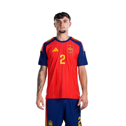Camiseta de fútbol de España para el Mundial 2026, versión jugador, versión partido - Defensa nº 2 Marc Pubill, nº 3 Alex Grimaldo, nº 4 Eric García