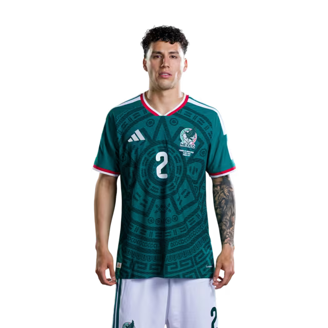 Camiseta de fútbol de México para el Mundial 2026, versión jugador, versión partido - Defensa n.° 2 Jorge SÁNCHEZ, n.° 3 César MONTES, n.° 4 Edson ÁLVAREZ