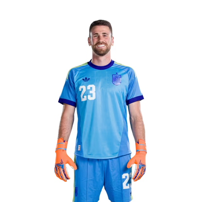 Camiseta de fútbol de España para el Mundial 2026 Versión jugador Versión partido - Portero N.° 1 David Raya, N.° 13 Joan García, N.° 23 Unai Simon