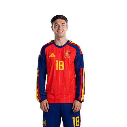 Copa del Mundo 2026 Camiseta de fútbol de España Versión del jugador Versión del partido - Mediocampista No.15 Alex BAENA, No.16 RODRI, No.18 Martin ZUBIMENDI, No.20 PEDRI