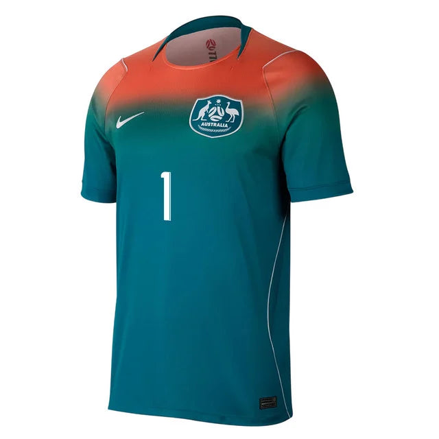 2026 World Cup Mathew Ryan Australia Soccer Jersey Player Version  Match Version - No.1 Home Yellow and Away Green