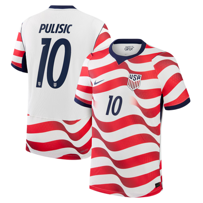 2026 World Cup Christian Pulisic USA Soccer Jersey Player Version  Match Version - No. 10 Home Red&White and Away Black