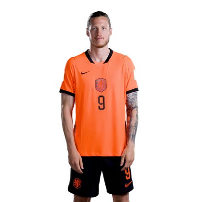 Nederlands elftal WK-shirt 2026 (spelersversie/wedstrijdversie) — Aanvallers: nr. 9 Wout Weghorst, nr. 10 Memphis Depay, nr. 11 Cody Gakpo