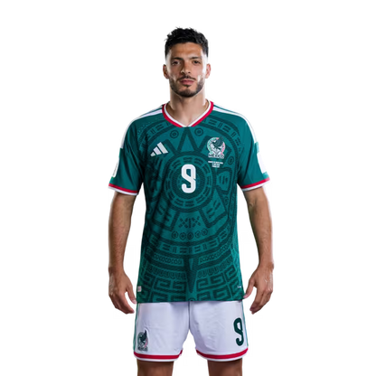 Camiseta de fútbol de México para el Mundial 2026, versión jugador, versión partido - Delanteros: N.° 9 Raúl Jiménez, N.° 10 Alexis Vega, N.° 11 Santiago Giménez