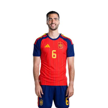 2026 World Cup Spain Soccer Jersey Player Version  Match Version - Midfielder No.6 Mikel MERINO, No.8 Fabian RUIZ, No.9 GAVI