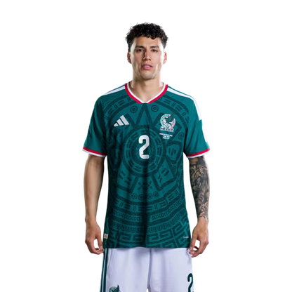 Camiseta de fútbol de México para el Mundial 2026, versión jugador, versión partido - Defensa n.° 2 Jorge SÁNCHEZ, n.° 3 César MONTES, n.° 4 Edson ÁLVAREZ