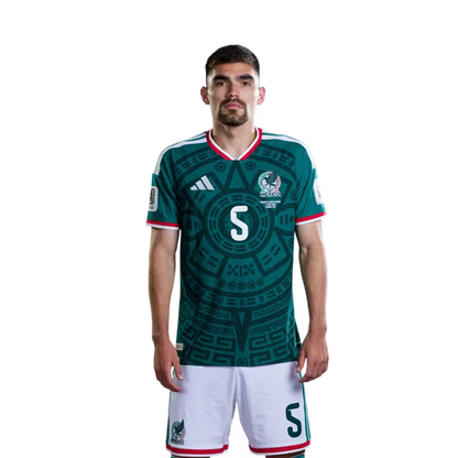Camiseta de fútbol del Mundial de México 2026 Versión Jugador Versión Partido - Defensa N.° 5 Johan VÁSQUEZ, N.° 15 Israel REYES, N.° 20 Mateo CHÁVEZ, N.° 23 Jesús GALLARDO